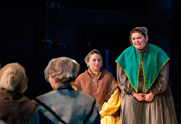 Students perform "As It is in Heaven" in the Snow Drama Theater.
