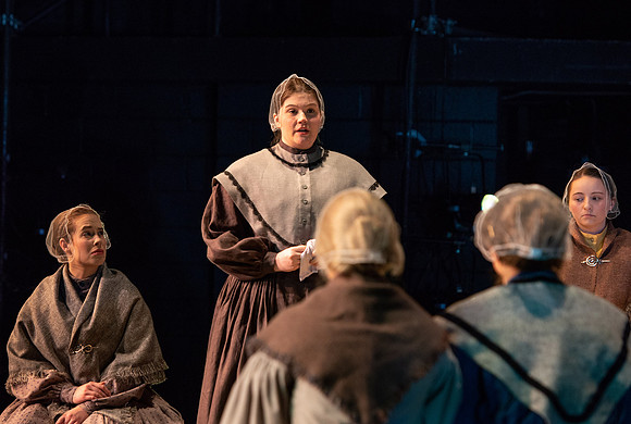Students perform "As It is in Heaven" in the Snow Drama Theater.