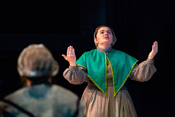 Students perform "As It is in Heaven" in the Snow Drama Theater.