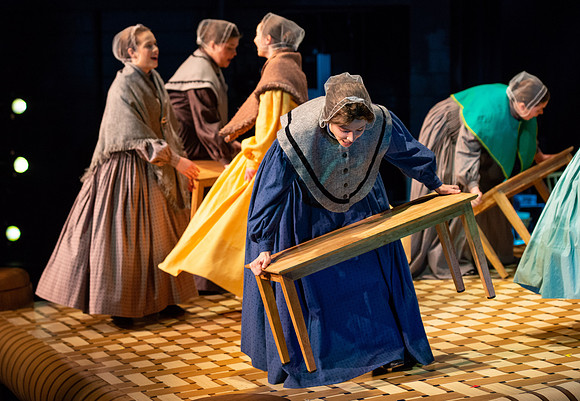Students perform "As It is in Heaven" in the Snow Drama Theater.