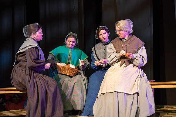 Students perform "As It is in Heaven" in the Snow Drama Theater.