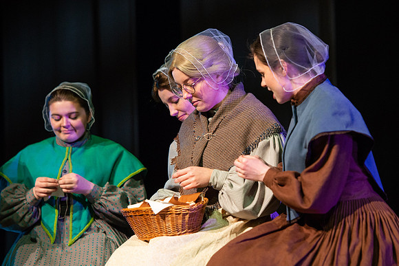 Students perform "As It is in Heaven" in the Snow Drama Theater.