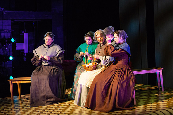 Students perform "As It is in Heaven" in the Snow Drama Theater.