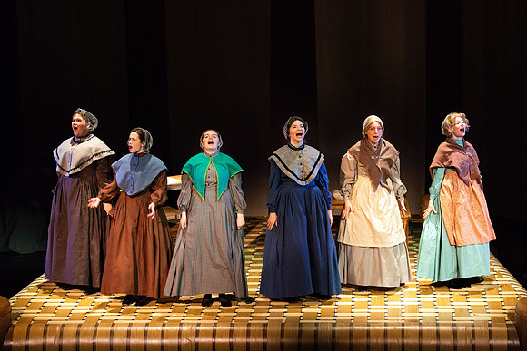 Students perform "As It is in Heaven" in the Snow Drama Theater.
