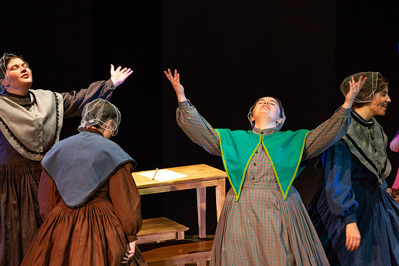 Students perform "As It is in Heaven" in the Snow Drama Theater.