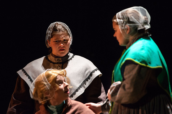 Students perform "As It is in Heaven" in the Snow Drama Theater.