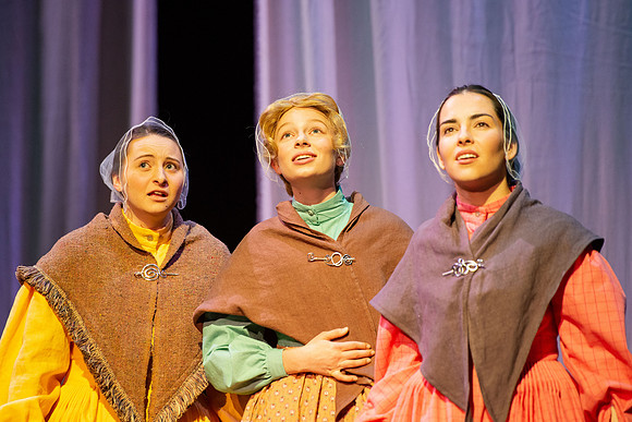 Students perform "As It is in Heaven" in the Snow Drama Theater.