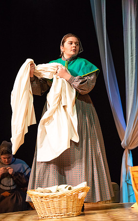 Students perform "As It is in Heaven" in the Snow Drama Theater.