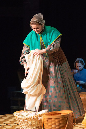 Students perform "As It is in Heaven" in the Snow Drama Theater.
