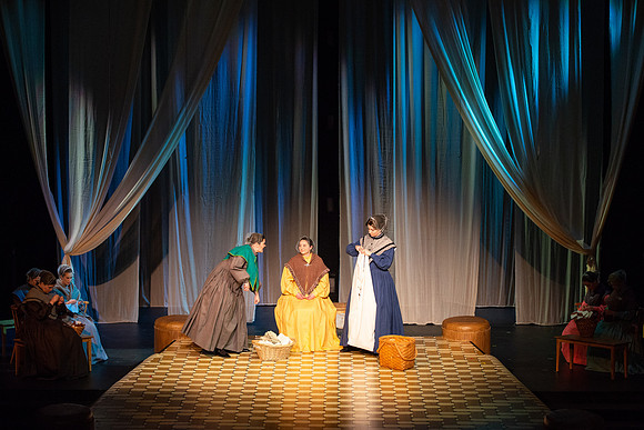 Students perform "As It is in Heaven" in the Snow Drama Theater.