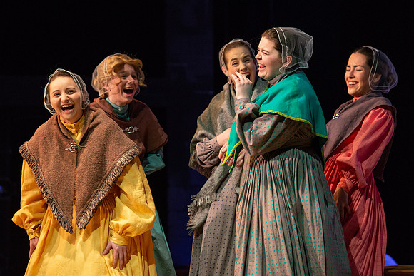 Students perform "As It is in Heaven" in the Snow Drama Theater.