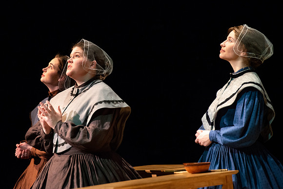 Students perform "As It is in Heaven" in the Snow Drama Theater.