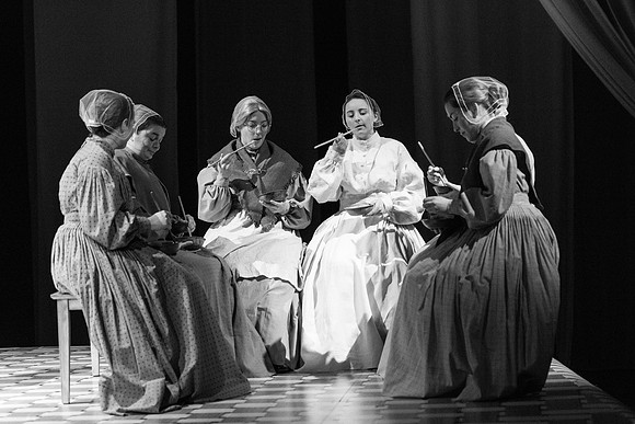 Students perform "As It is in Heaven" in the Snow Drama Theater.