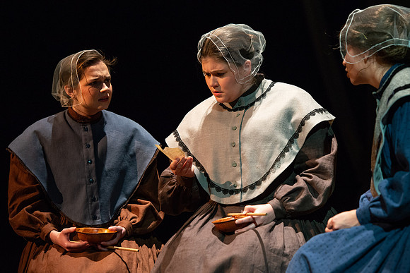 Students perform "As It is in Heaven" in the Snow Drama Theater.