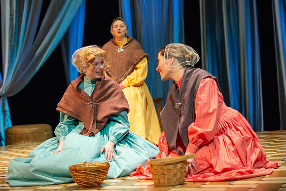 Students perform "As It is in Heaven" in the Snow Drama Theater.