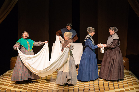 Students perform "As It is in Heaven" in the Snow Drama Theater.