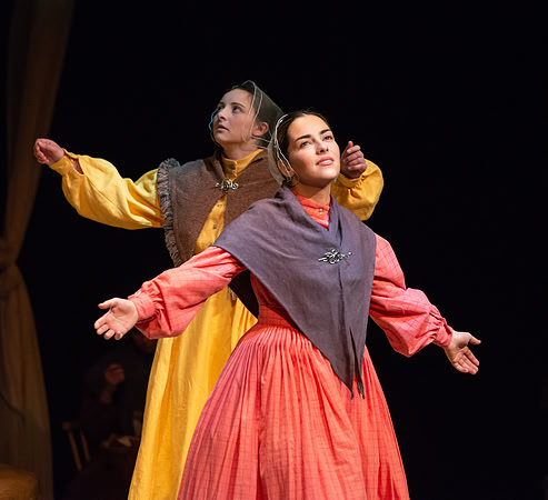 Students perform "As It is in Heaven" in the Snow Drama Theater.