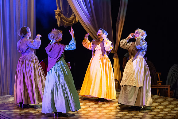 Students perform "As It is in Heaven" in the Snow Drama Theater.