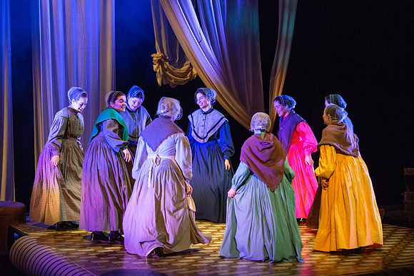 Students perform "As It is in Heaven" in the Snow Drama Theater.