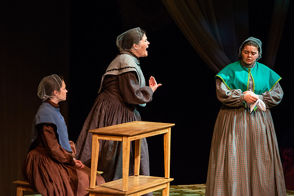Students perform "As It is in Heaven" in the Snow Drama Theater.