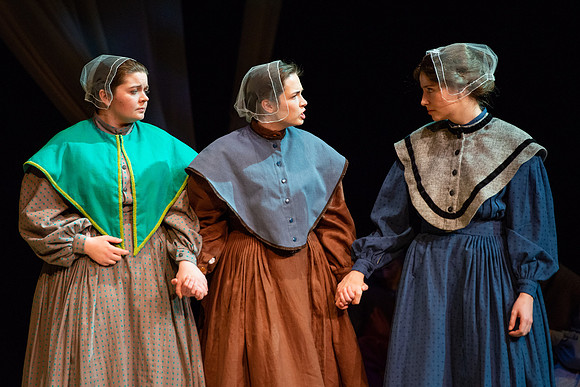 Students perform "As It is in Heaven" in the Snow Drama Theater.