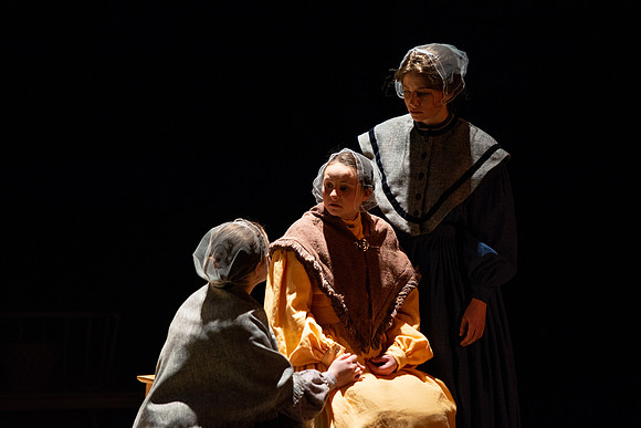 Students perform "As It is in Heaven" in the Snow Drama Theater.