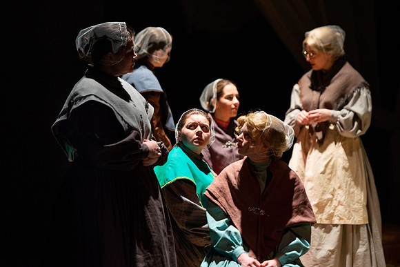 Students perform "As It is in Heaven" in the Snow Drama Theater.