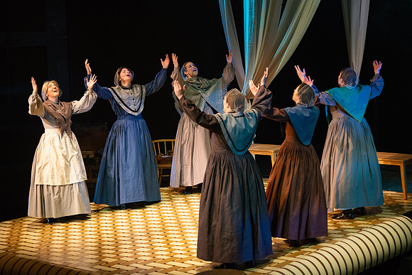 Students perform "As It is in Heaven" in the Snow Drama Theater.