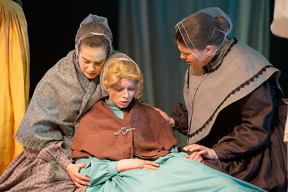 Students perform "As It is in Heaven" in the Snow Drama Theater.