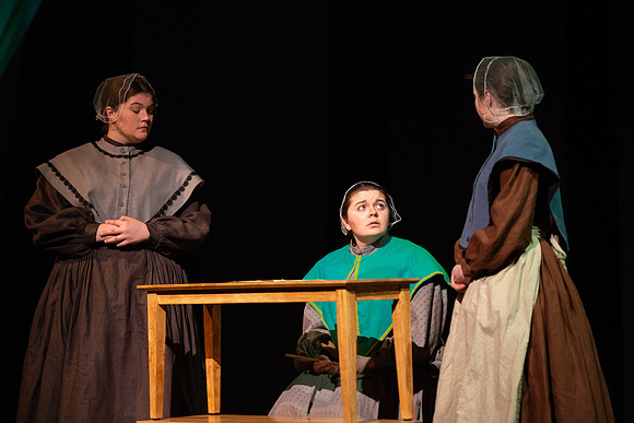 Students perform "As It is in Heaven" in the Snow Drama Theater.