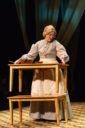 Students perform "As It is in Heaven" in the Snow Drama Theater.