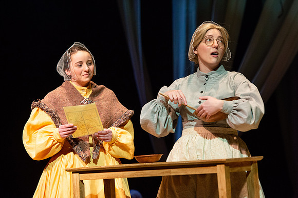 Students perform "As It is in Heaven" in the Snow Drama Theater.