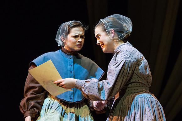 Students perform "As It is in Heaven" in the Snow Drama Theater.
