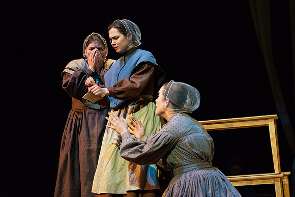 Students perform "As It is in Heaven" in the Snow Drama Theater.