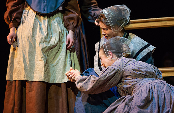 Students perform "As It is in Heaven" in the Snow Drama Theater.