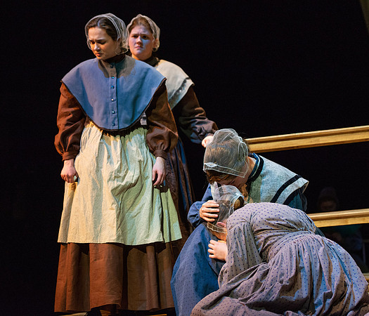 Students perform "As It is in Heaven" in the Snow Drama Theater.