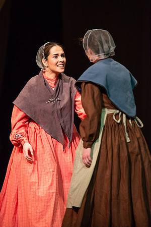 Students perform "As It is in Heaven" in the Snow Drama Theater.