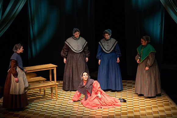 Students perform "As It is in Heaven" in the Snow Drama Theater.