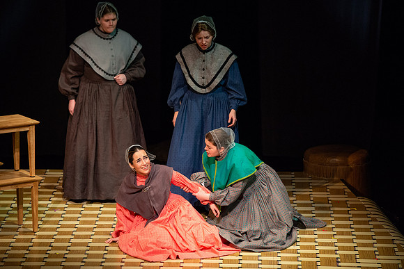 Students perform "As It is in Heaven" in the Snow Drama Theater.