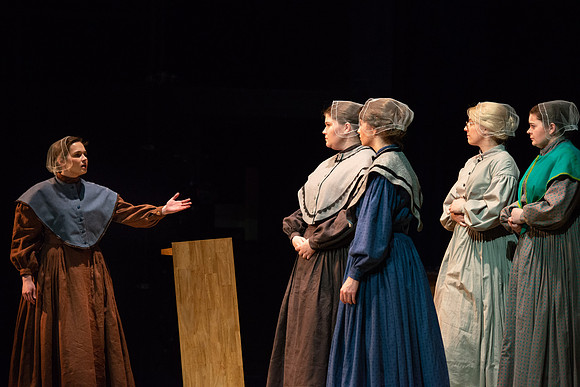 Students perform "As It is in Heaven" in the Snow Drama Theater.