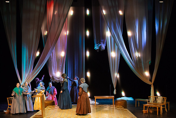 Students perform "As It is in Heaven" in the Snow Drama Theater.