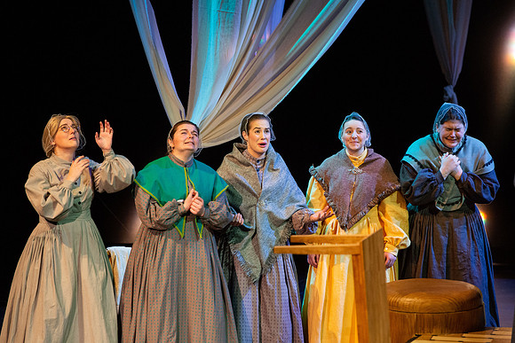 Students perform "As It is in Heaven" in the Snow Drama Theater.