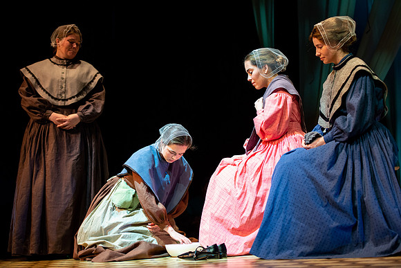 Students perform "As It is in Heaven" in the Snow Drama Theater.