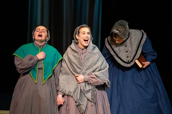Students perform "As It is in Heaven" in the Snow Drama Theater.