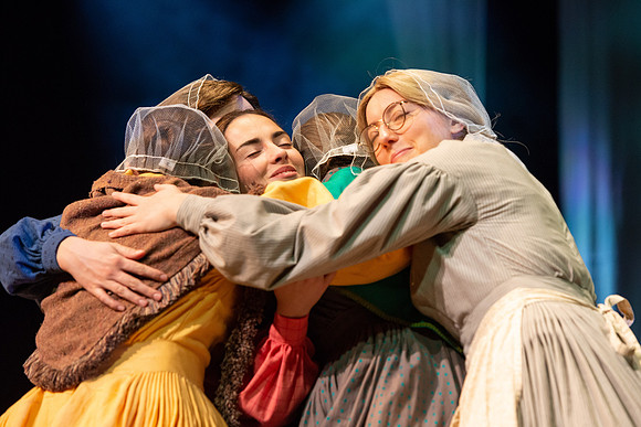 Students perform "As It is in Heaven" in the Snow Drama Theater.