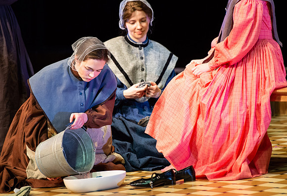 Students perform "As It is in Heaven" in the Snow Drama Theater.