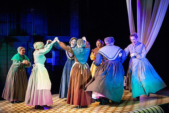 Students perform "As It is in Heaven" in the Snow Drama Theater.
