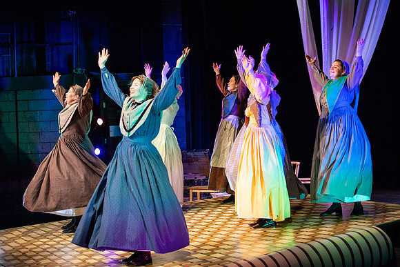 Students perform "As It is in Heaven" in the Snow Drama Theater.