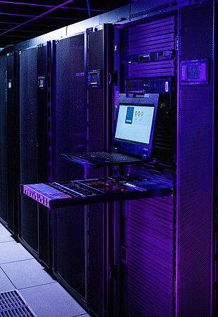 Computer Information Technology students in the server room in the Smith Building.