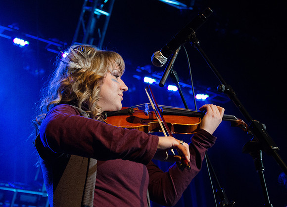 Students perform in the I-Cover concert held in the John W. Hart Physical Education Building.